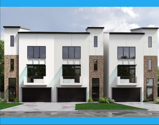 A P Square townhome development near the Texas Medical Center
